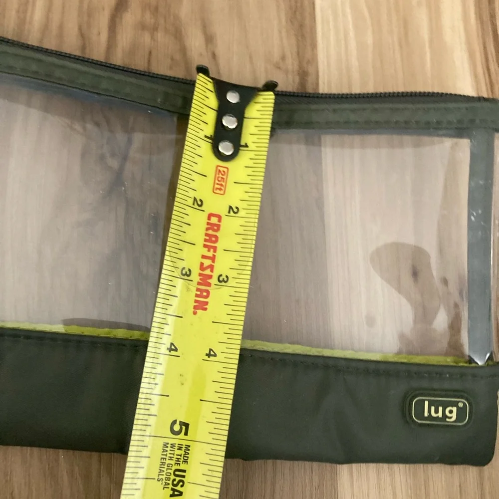 LUG Clearview Toiletry Makeup Travel Bag Overnight Case Zipper OLIVE